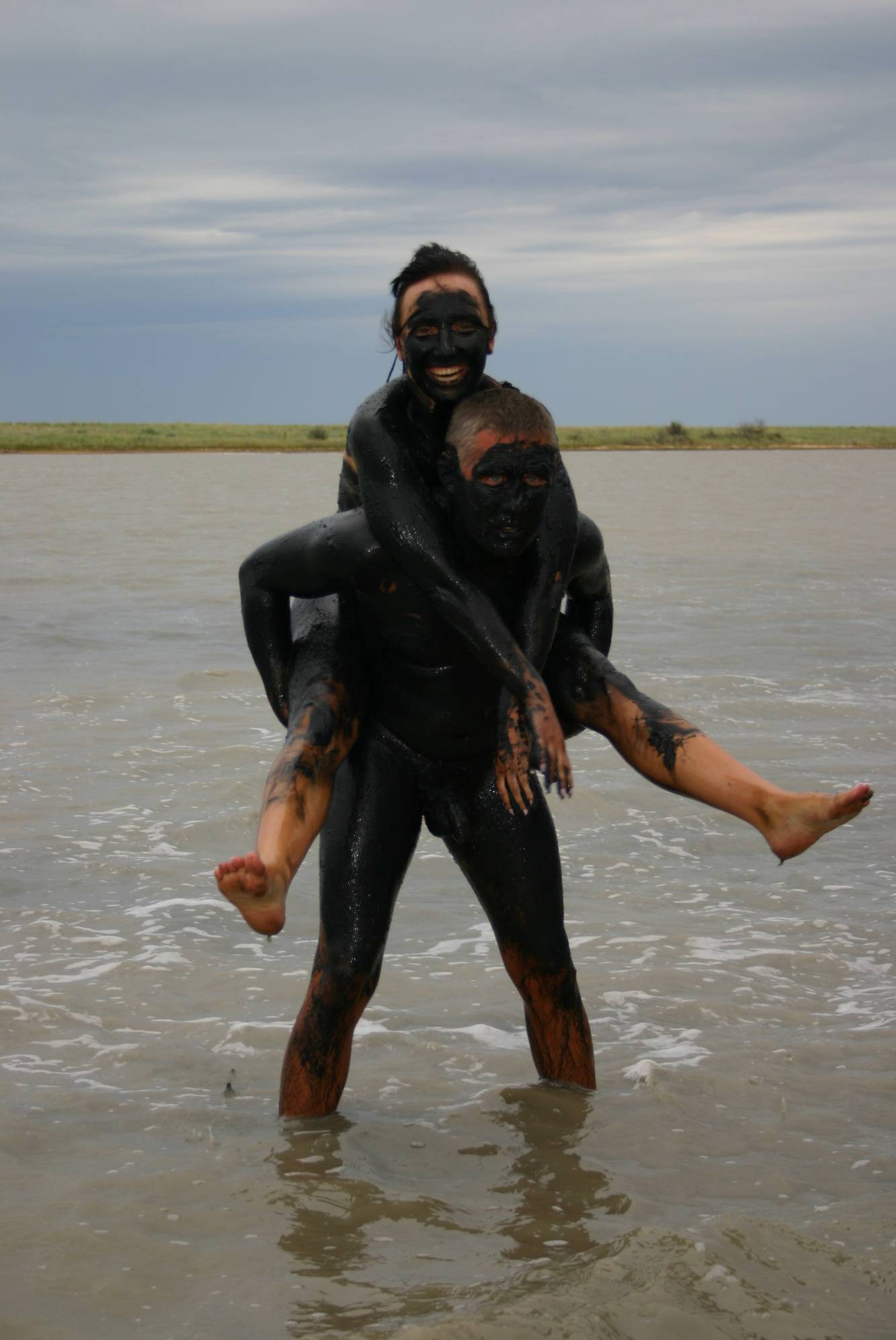 Pure Nudism Pics Black Mud-Paint Couples - 2