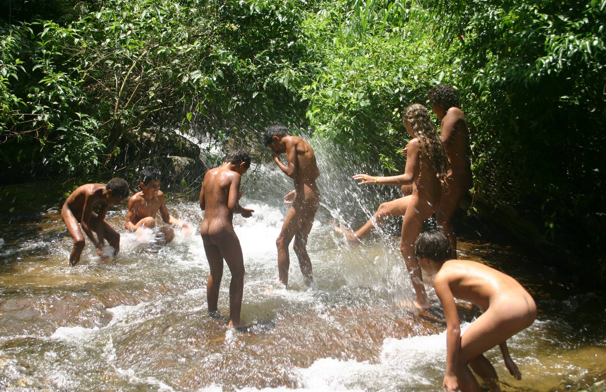 Pure Nudism Photos Brazilian River Water Fight - 2
