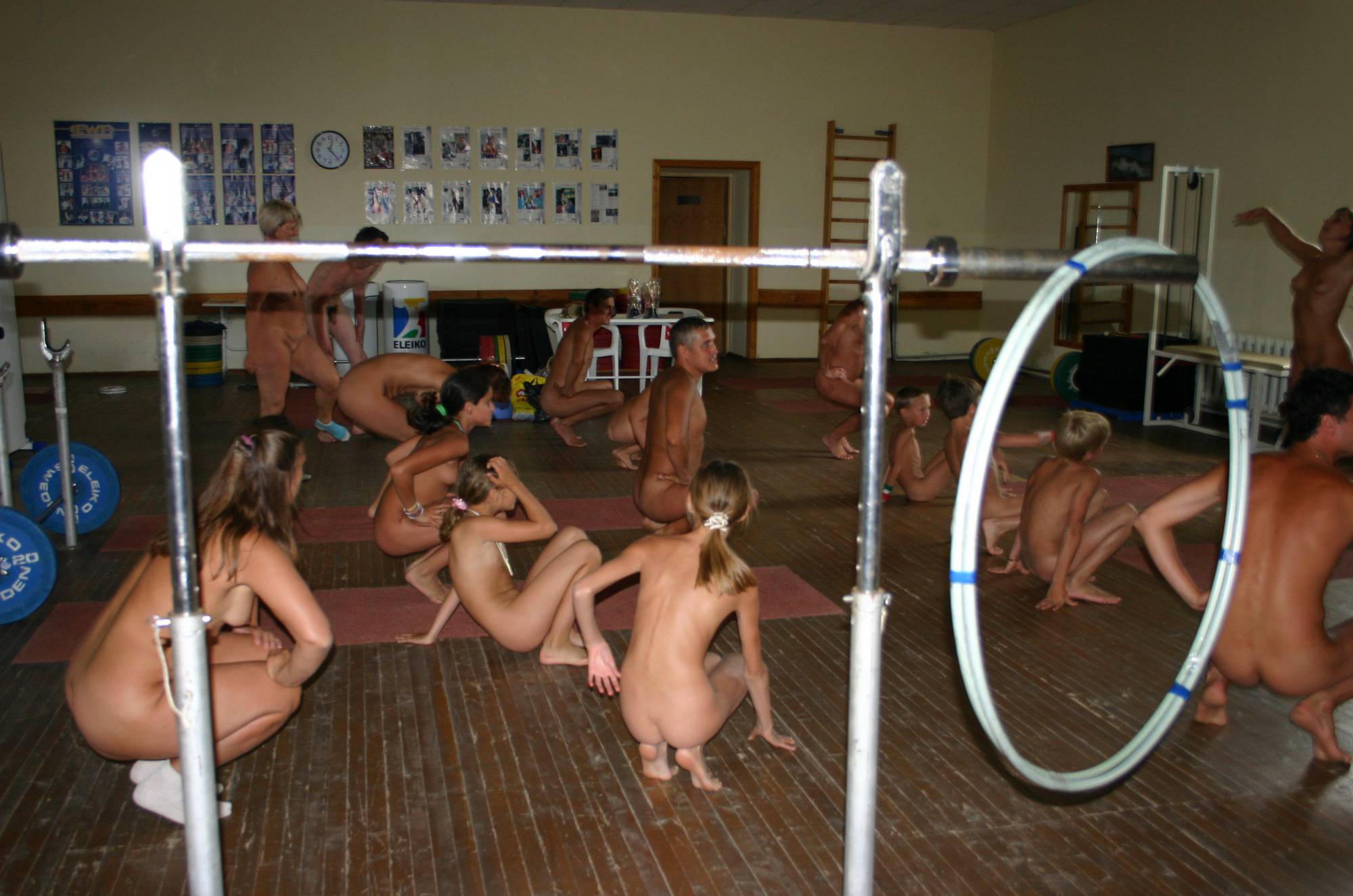 Family Gym Nudist Stretch - 1