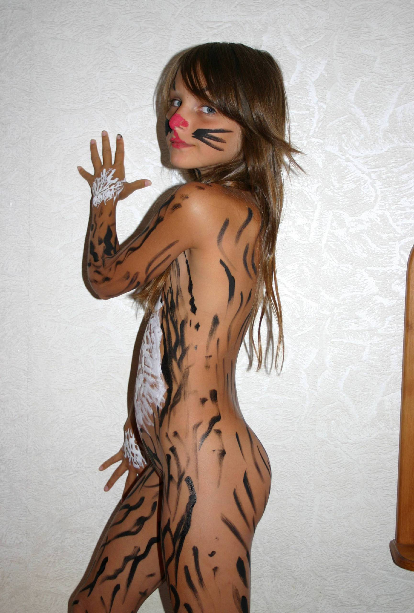 Nudist Pictures Nude Tiger Paint and Colors - 1